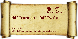 Mármarosi Dévald névjegykártya